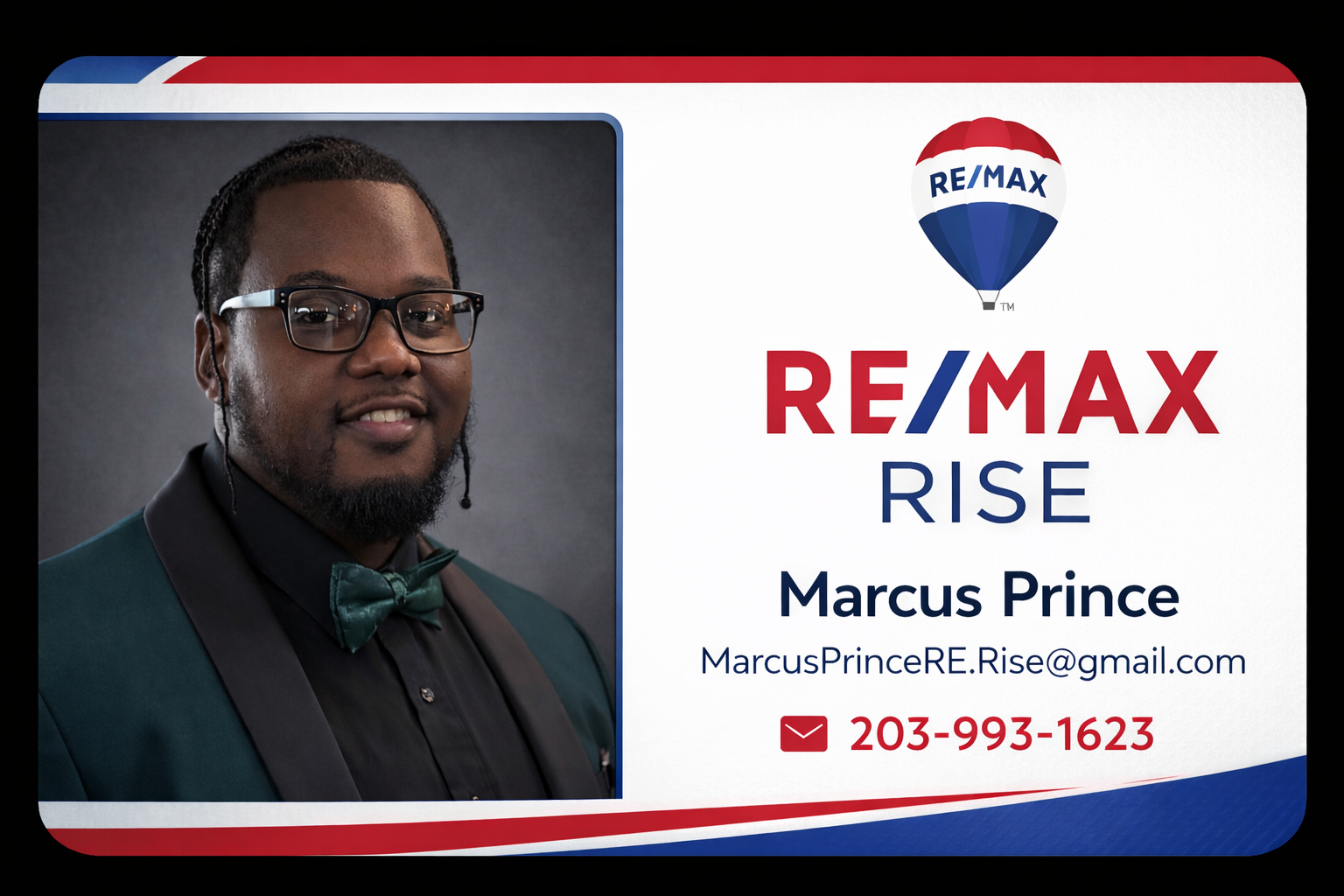 Marcus Prince - RE/MAX Rise business card